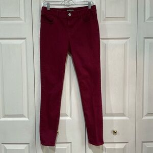 🖤 Express Red Cranberry Ankle Legging Mid Rise Stretch size 6